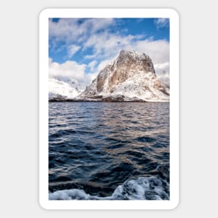 The Frosted Mountains of Lofoten Sticker